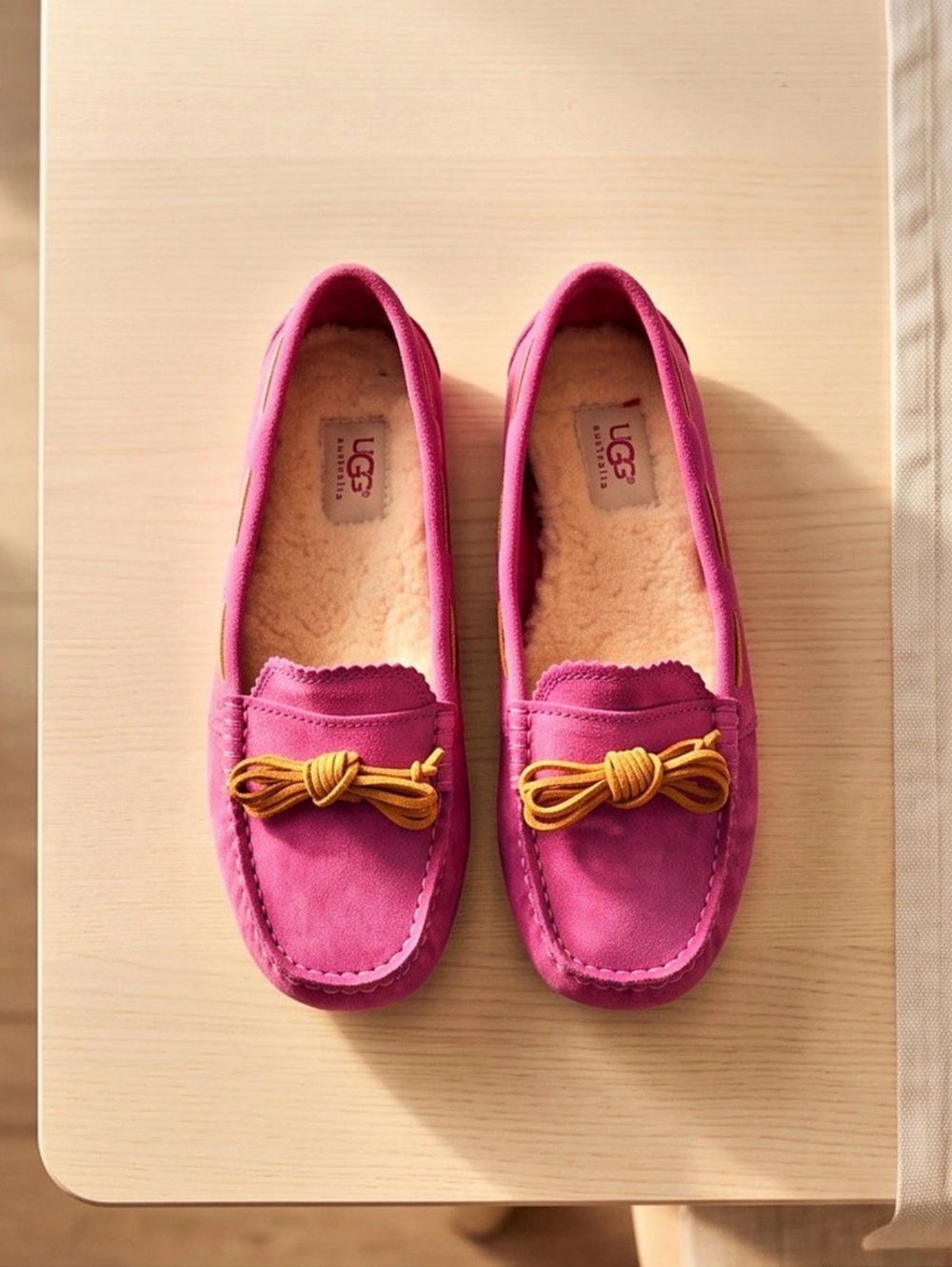 UGG Ansley Bow Pink Bow Moccasins
